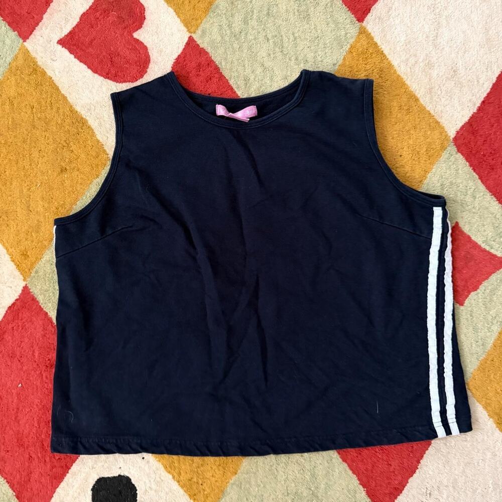 striped plus size tank top